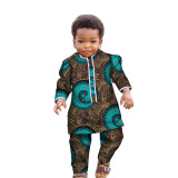 African Ankara Fashion Printed Boys Set Long Sleeve Shirt Pants African Kids Clothes