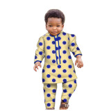 African Ankara Fashion Printed Boys Set Long Sleeve Shirt Pants African Kids Clothes
