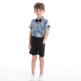 Summer short-sleeved floral shirt boys shorts Casual two-piece children's clothing multi-color beach clothing