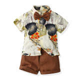 Summer short-sleeved floral shirt boys shorts Casual two-piece children's clothing multi-color beach clothing