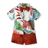 Summer short-sleeved floral shirt boys shorts Casual two-piece children's clothing multi-color beach clothing