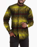 African print batik full cotton men's shirt