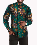 African print batik full cotton men's shirt