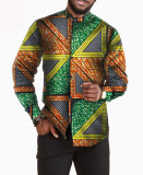 African print batik full cotton men's shirt