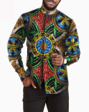African print batik full cotton men's shirt