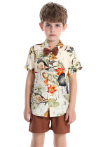 Summer short-sleeved floral shirt boys shorts Casual two-piece children's clothing multi-color beach clothing