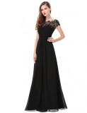 Women Elegant Short Sleeve Lace Bridesmaid Evening Dress（Processing time need 3-6 days）