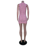 Women Sexy Cutout Sleeveless Round Neck Dress