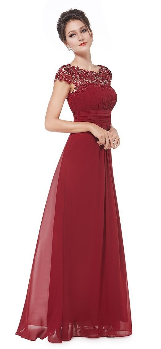 Women Elegant Short Sleeve Lace Bridesmaid Evening Dress(Processing time need 3-6 days)