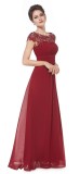Women Elegant Short Sleeve Lace Bridesmaid Evening Dress（Processing time need 3-6 days）
