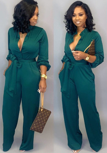 Women Sexy Solid Loose Jumpsuit