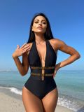 Women Sexy Backless Webbing One Piece Swimwear
