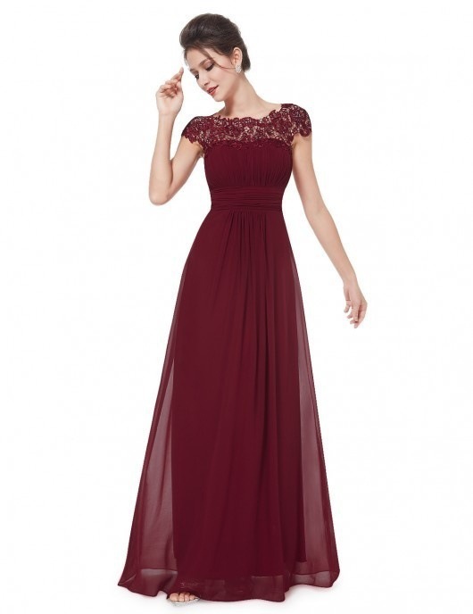 Women Elegant Short Sleeve Lace Bridesmaid Evening Dress(Processing time need 3-6 days)