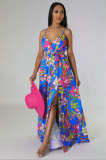 Women French Floral Strap Dress