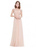 Women Elegant Short Sleeve Lace Bridesmaid Evening Dress（Processing time need 3-6 days）