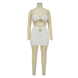 Women Sexy Bandeau Top and Skirt Two-Piece Set