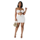 Women Sexy Bandeau Top and Skirt Two-Piece Set