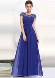 Women Elegant Short Sleeve Lace Bridesmaid Evening Dress（Processing time need 3-6 days）