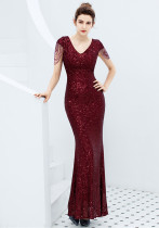 Plus Size Women Sequined Formal Party Maxi Evening Dress Plus Size Women Sequined Formal Party Maxi Evening Dress