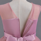 Girls Trendy Evening Dress Birthday Princess Dress Long Mesh Sequin Stage Catwalk Piano Costume