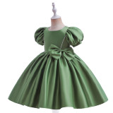 Children's clothing dress puff sleeve princess dress girl flower girl catwalk performance dress