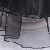 American drama Wednesday Adams family comedy cos costume Halloween black dress cosplay costume