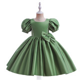 Children's clothing dress puff sleeve princess dress girl flower girl catwalk performance dress