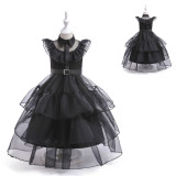 American drama Wednesday Adams family comedy cos costume Halloween black dress cosplay costume