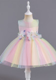 Infant and Toddler Dresses Floral Dress Multi-Color Mesh Pouf Princess Dress