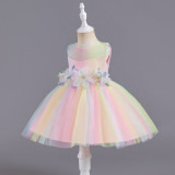 Infant and Toddler Dresses Floral Dress Multi-Color Mesh Pouf Princess Dress
