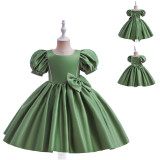 Children's clothing dress puff sleeve princess dress girl flower girl catwalk performance dress