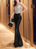 Evening Dress Women Formal Party Chic Elegant Long Sequin Fishtail Slim Fit dress