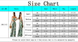 Women Sexy Crop Top and High Waist Leaf Print Loose Two Piece Pants Set