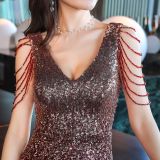 Women Sequined Formal Party Evening Dress