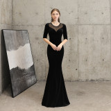 Women velvet elegant Formal Party evening dress