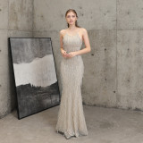 Women Formal Party Elegant Mermaid Evening Dress with Fringed Sequins