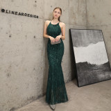 Women Formal Party Elegant Mermaid Evening Dress with Fringed Sequins