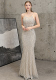 Women Formal Party Elegant Mermaid Evening Dress with Fringed Sequins