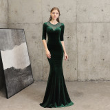 Women velvet elegant Formal Party evening dress