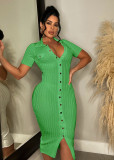 Women's Long Tassel Stretch Knitting Wide Ribbed Dress
