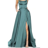 Solid Color Bridesmaid Dresses Long Maxi Dress Slim Fit Off Shoulder Bridesmaid Evening Dress