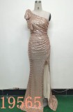 Sequins Clothing Long One-Shoulder Slim-Fit Fishtail Wedding Dress