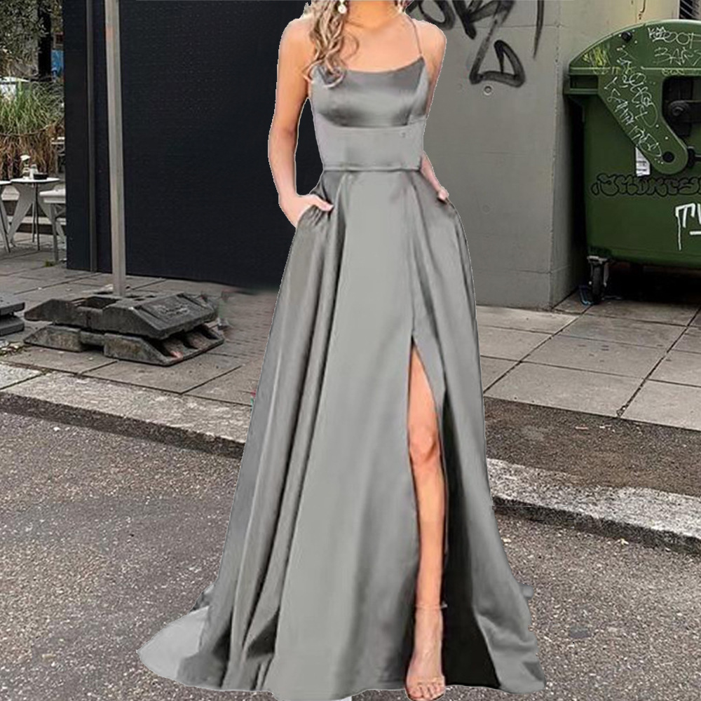Solid Color Bridesmaid Dresses Long Maxi Dress Slim Fit Off Shoulder Bridesmaid Evening Dress