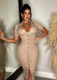 Women's Long Tassel Stretch Knitting Wide Ribbed Dress