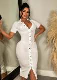 Women's Long Tassel Stretch Knitting Wide Ribbed Dress