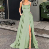 Solid Color Bridesmaid Dresses Long Maxi Dress Slim Fit Off Shoulder Bridesmaid Evening Dress