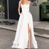 Solid Color Bridesmaid Dresses Long Maxi Dress Slim Fit Off Shoulder Bridesmaid Evening Dress