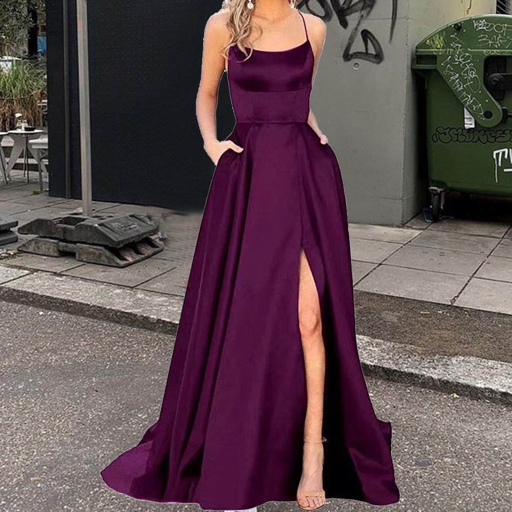 Solid Color Bridesmaid Dresses Long Maxi Dress Slim Fit Off Shoulder Bridesmaid Evening Dress
