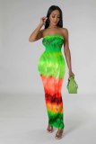 Women's Digital Positioning Print Wrap Dresses Club Maxi Dress