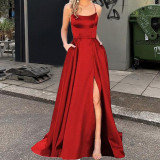 Solid Color Bridesmaid Dresses Long Maxi Dress Slim Fit Off Shoulder Bridesmaid Evening Dress